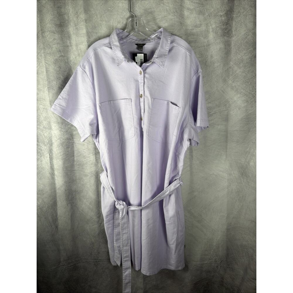 EDDIE BAUER EB Hemplify Utility SS Dress Women's Size 3X Lavender - Picture 2 of 10
